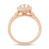 Thumbnail Image 2 of 0.95 CT. T.W. Diamond Tilted Hexagon Frame Engagement Ring in 14K Rose Gold (I/I2)
