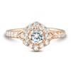 Thumbnail Image 3 of 0.95 CT. T.W. Diamond Tilted Hexagon Frame Engagement Ring in 14K Rose Gold (I/I2)