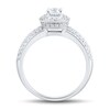 Thumbnail Image 2 of 0.69 CT. T.W. Diamond Rounded Frame Double Row Engagement Ring in 14K White Gold (I/VS2)