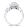 0.95 CT. T.W. Cushion-Cut Diamond Double Frame Split Shank Engagement Ring in 14K White Gold (I/SI2)