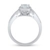 Thumbnail Image 3 of 0.69 CT. T.W. Cushion-Cut Diamond Frame Criss-Cross Split Shank Engagement Ring in 14K White Gold (I/VS2)