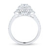 Thumbnail Image 2 of 0.95 CT. T.W. Cushion-Cut Diamond Frame Tri-Sides Engagement Ring in 14K White Gold (I/SI2-VS2)
