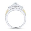 Thumbnail Image 2 of 1.95 CT. T.W. Emerald-Cut Diamond Frame Split Shank Three Stone Engagement Ring in 14K Two-Tone Gold (I/I1)