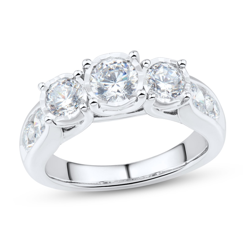 1.95 CT. T.W. Diamond Three Stone Engagement Ring in 14K White Gold (I/I2)|Peoples Jewellers