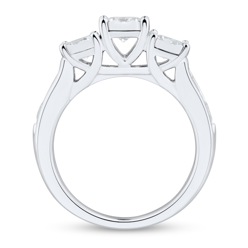 1.95 CT. T.W. Diamond Three Stone Engagement Ring in 14K White Gold (I/I2)