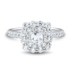 Thumbnail Image 3 of 1.45 CT. T.W. Cushion-Cut Diamond Scallop Double Frame Engagement Ring in 14K White Gold (I/SI2)