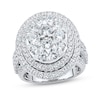 Thumbnail Image 1 of 3.95 CT. T.W. Oval Multi-Diamond Double Frame Engagement Ring in 14K White Gold