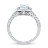 Thumbnail Image 2 of 0.95 CT. T.W. Cushion-Cut Diamond Polished Frame Engagement Ring in 14K White Gold (I/SI2-VS2)