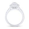 Thumbnail Image 2 of 1.45 CT. T.W. Cushion-Cut Diamond Scallop Frame Engagement Ring in 14K White Gold (I/SI2)