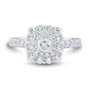 Thumbnail Image 3 of 1.45 CT. T.W. Cushion-Cut Diamond Scallop Frame Engagement Ring in 14K White Gold (I/SI2)