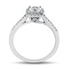 Thumbnail Image 2 of 0.95 CT. T.W. Cushion-Cut Diamond Frame Engagement Ring in 14K White Gold (I/SI2-VS2)