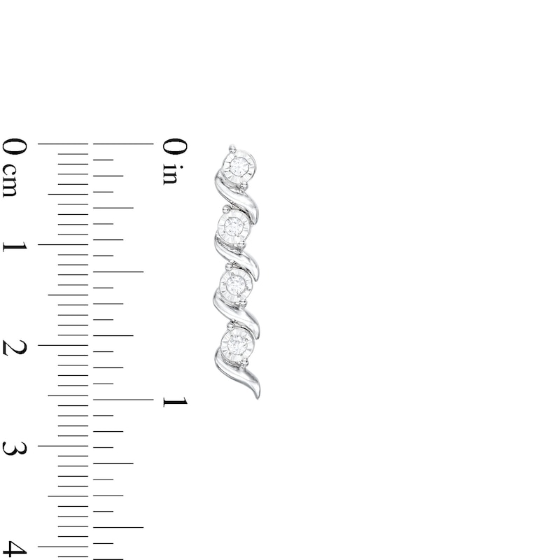 Main Image 3 of 1.63 CT. T.W. Diamond Cascading Tennis-Style Necklace, Bracelet and Drop Earrings Set in Sterling Silver