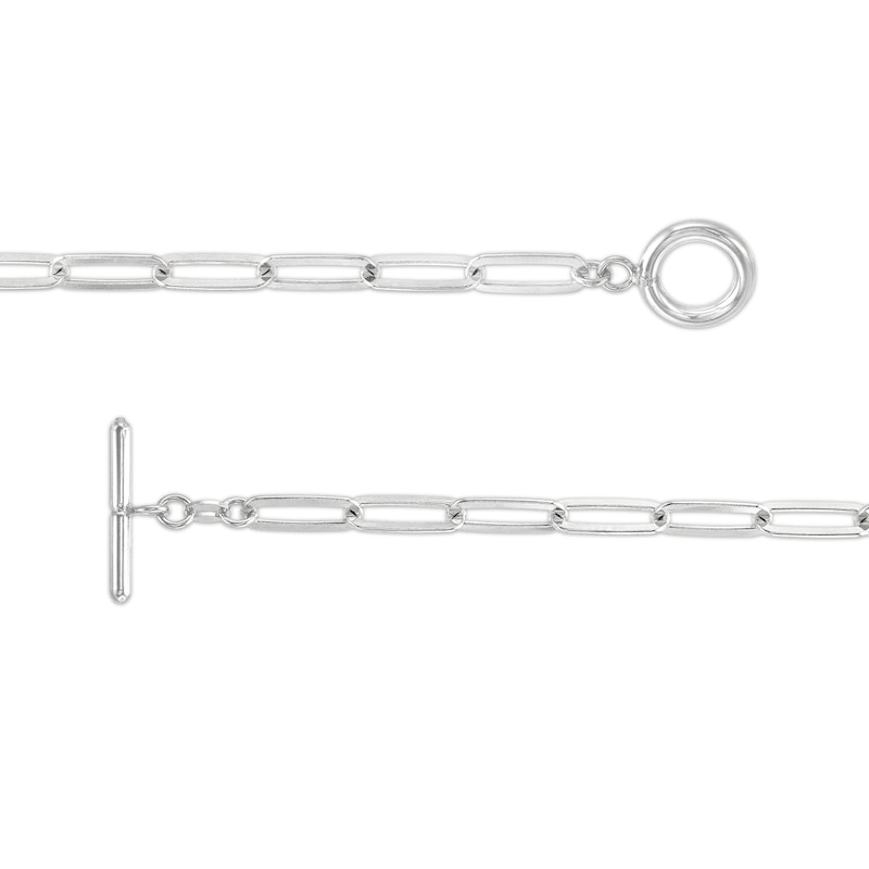 Main Image 3 of Paper Clip Chain Necklace and Bracelet Set in Solid Sterling Silver