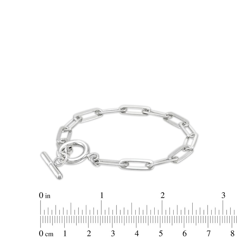 Main Image 4 of Paper Clip Chain Necklace and Bracelet Set in Solid Sterling Silver
