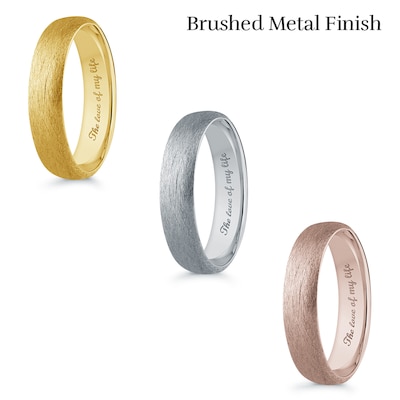 Men's 6.5mm Comfort-Fit Euro Engravable Wedding Band in 14K White Gold (1 Line)