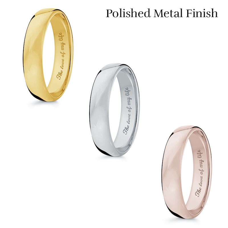 Men's 6.5mm Comfort-Fit Euro Engravable Wedding Band in 14K Gold (1 Line)|Peoples Jewellers