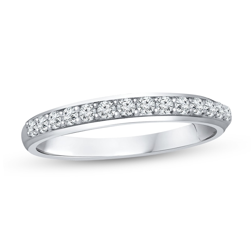 0.23 CT. T.W. Diamond Polished Edge Band in 14K White Gold