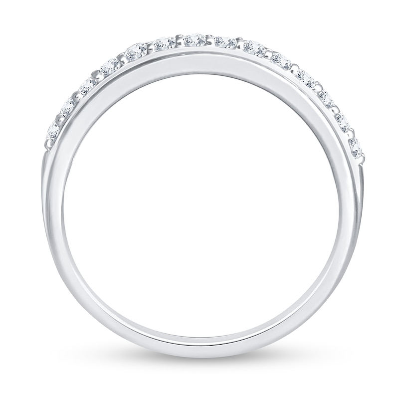 0.23 CT. T.W. Diamond Polished Edge Band in 14K White Gold