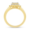 Thumbnail Image 3 of 0.58 CT. T.W. Princess Multi-Diamond Linear Tri-Sides Vintage-Style Engagement Ring in 10K Gold