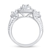 Thumbnail Image 3 of 1.45 CT. T.W. Diamond Cushion Frame Three Stone Engagement Ring in 10K White Gold (I/I1)