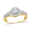 Thumbnail Image 0 of 0.37 CT. T.W. Diamond Oval Frame Vintage-Style Engagement Ring in 10K Gold