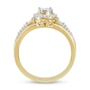 Thumbnail Image 2 of 0.37 CT. T.W. Diamond Oval Frame Vintage-Style Engagement Ring in 10K Gold