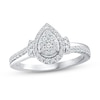 Thumbnail Image 1 of 0.37 CT. T.W. Pear Multi-Diamond Linear Tri-Sides Engagement Ring in 10K White Gold