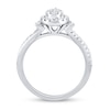 Thumbnail Image 3 of 0.37 CT. T.W. Pear Multi-Diamond Linear Tri-Sides Engagement Ring in 10K White Gold