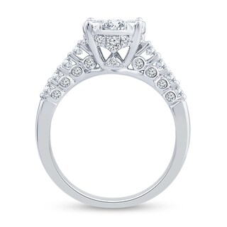 1.45 CT. T.W. Oval Multi-Diamond Engagement Ring in 14K White Gold