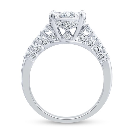 1.45 CT. T.W. Oval Multi-Diamond Engagement Ring in 14K White Gold
