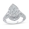 Thumbnail Image 1 of 1.45 CT. T.W. Pear Multi-Diamond Vintage-Style Engagement Ring in 14K White Gold