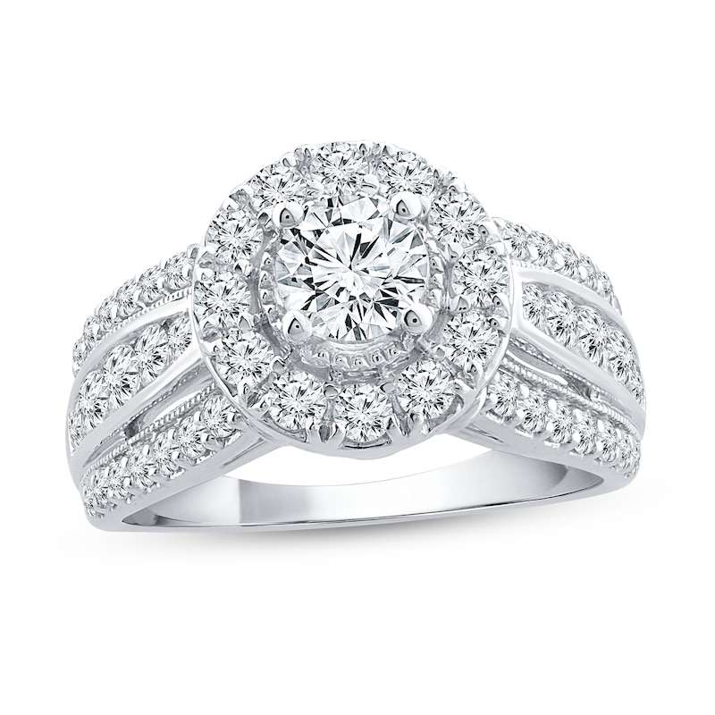 1.95 CT. T.W. Diamond Frame Multi-Row Engagement Ring in 14K White Gold (I/I1-I2)|Peoples Jewellers