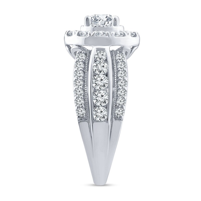 1.95 CT. T.W. Diamond Frame Multi-Row Engagement Ring in 14K White Gold (I/I1-I2)|Peoples Jewellers