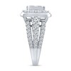 Thumbnail Image 1 of 3.37 CT. T.W. Quad Princess-Cut Diamond Cushion Frame Multi-Row Engagement Ring in 14K White Gold