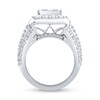 Thumbnail Image 2 of 3.37 CT. T.W. Quad Princess-Cut Diamond Cushion Frame Multi-Row Engagement Ring in 14K White Gold