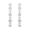 Thumbnail Image 2 of Alternating 0.23 CT. T.W. Multi-Diamond Hoop Earrings in 10K White Gold