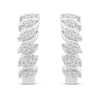 Thumbnail Image 2 of Sideways 0.29 CT. T.W. Marquise Multi-Diamond Cascading Hoop Earrings in 10K White Gold