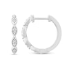 Thumbnail Image 1 of 0.115 CT. T.W. Marquise Multi-Diamond Hoop Earrings in 10K White Gold