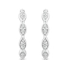 Thumbnail Image 2 of 0.115 CT. T.W. Marquise Multi-Diamond Hoop Earrings in 10K White Gold
