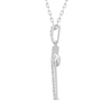 Thumbnail Image 2 of 0.18 CT. T.W. Diamond Double Row Cross with Wings Pendant in 10K White Gold