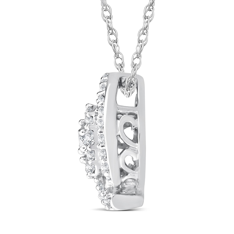 0.37 CT. T.W. Multi-Diamond Swirl Frame Pendant in 10K White Gold