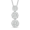 Thumbnail Image 1 of 0.45 CT. T.W. Multi-Diamond Linear Three Stone Graduating Drop Pendant in 10K White Gold