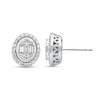 Thumbnail Image 1 of 0.45 CT. T.W. Oval Multi-Diamond Frame Stud Earrings in 10K White Gold