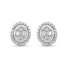 Thumbnail Image 2 of 0.45 CT. T.W. Oval Multi-Diamond Frame Stud Earrings in 10K White Gold