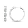Thumbnail Image 1 of 0.45 CT. T.W. Hexagon Multi-Diamond Hoop Earrings in 10K White Gold