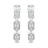 Thumbnail Image 2 of 0.45 CT. T.W. Hexagon Multi-Diamond Hoop Earrings in 10K White Gold