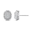 Thumbnail Image 1 of 0.45 CT. T.W. Oval Multi-Diamond Frame Vintage-Style Stud Earrings in 10K White Gold