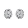 Thumbnail Image 2 of 0.45 CT. T.W. Oval Multi-Diamond Frame Vintage-Style Stud Earrings in 10K White Gold