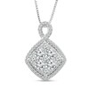 Thumbnail Image 1 of 0.69 CT. T.W. Cushion Multi-Diamond Loop Frame Tilted Pendant in 10K White Gold