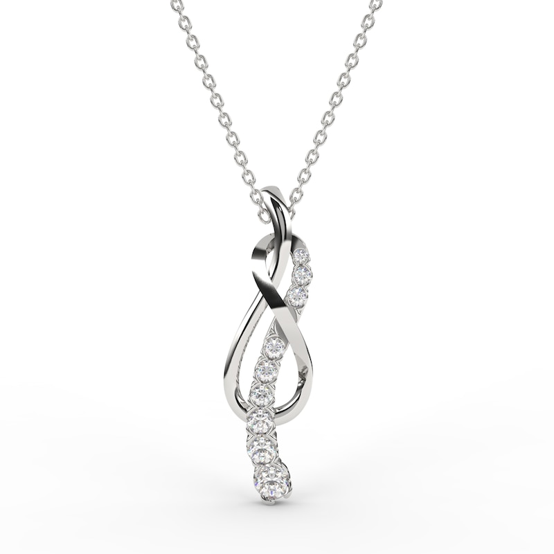 0.45 CT. T.W. Journey Diamond Overlay Infinity Symbol Pendant in 10K White Gold
